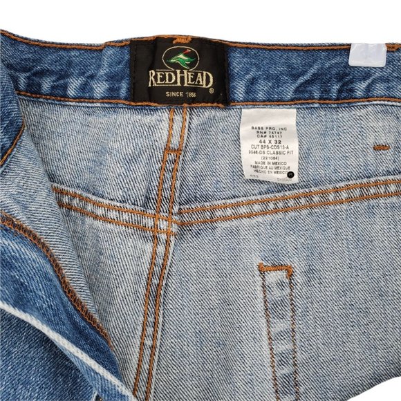RedHead Jeans Men's Utility Straight Leg Pockets Denim Blue Size 44x32 - Picture 5 of 10